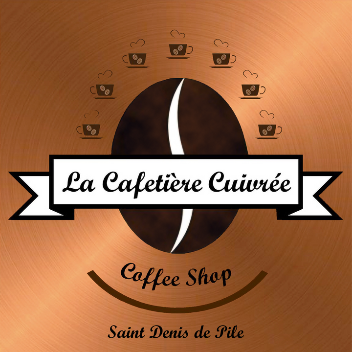 Logo la cafetière cuivrée, partenaire de café 1802
