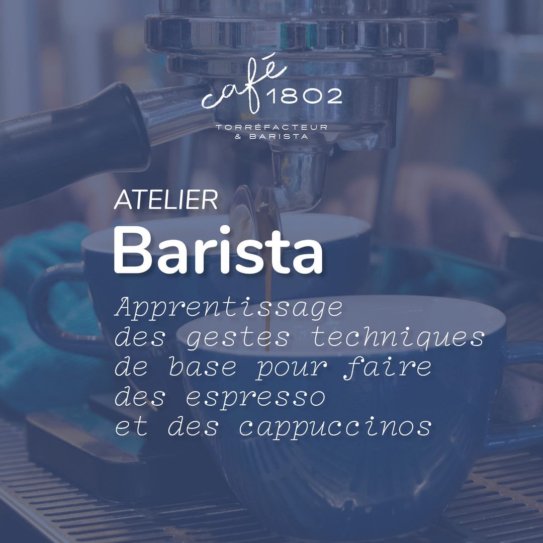 Dépliant pour formation en atelier barista du coffee shop Rennais café 1802