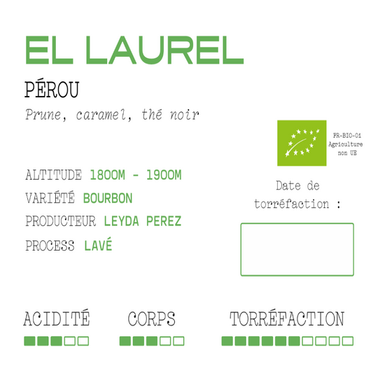 El Laurel - Pérou - Bio - lavé