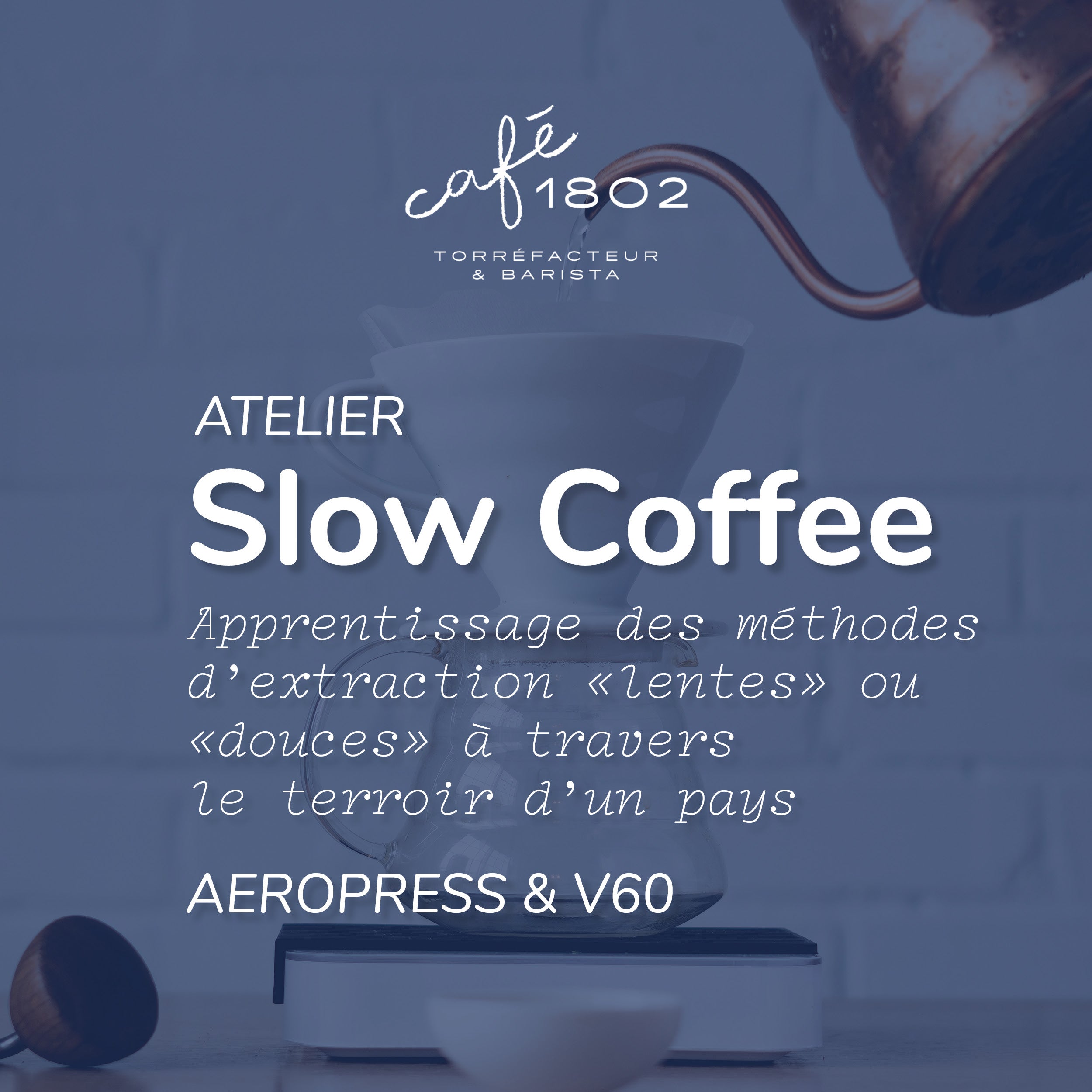 Dépliant pour atelier de formation autour du slow coffee du coffee shop café 1802